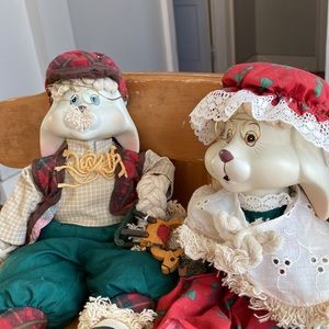 Vintage 1993 House of LLoyd Grannies Flo Bunny and grandpa Lloyd Bunny(rabbits)